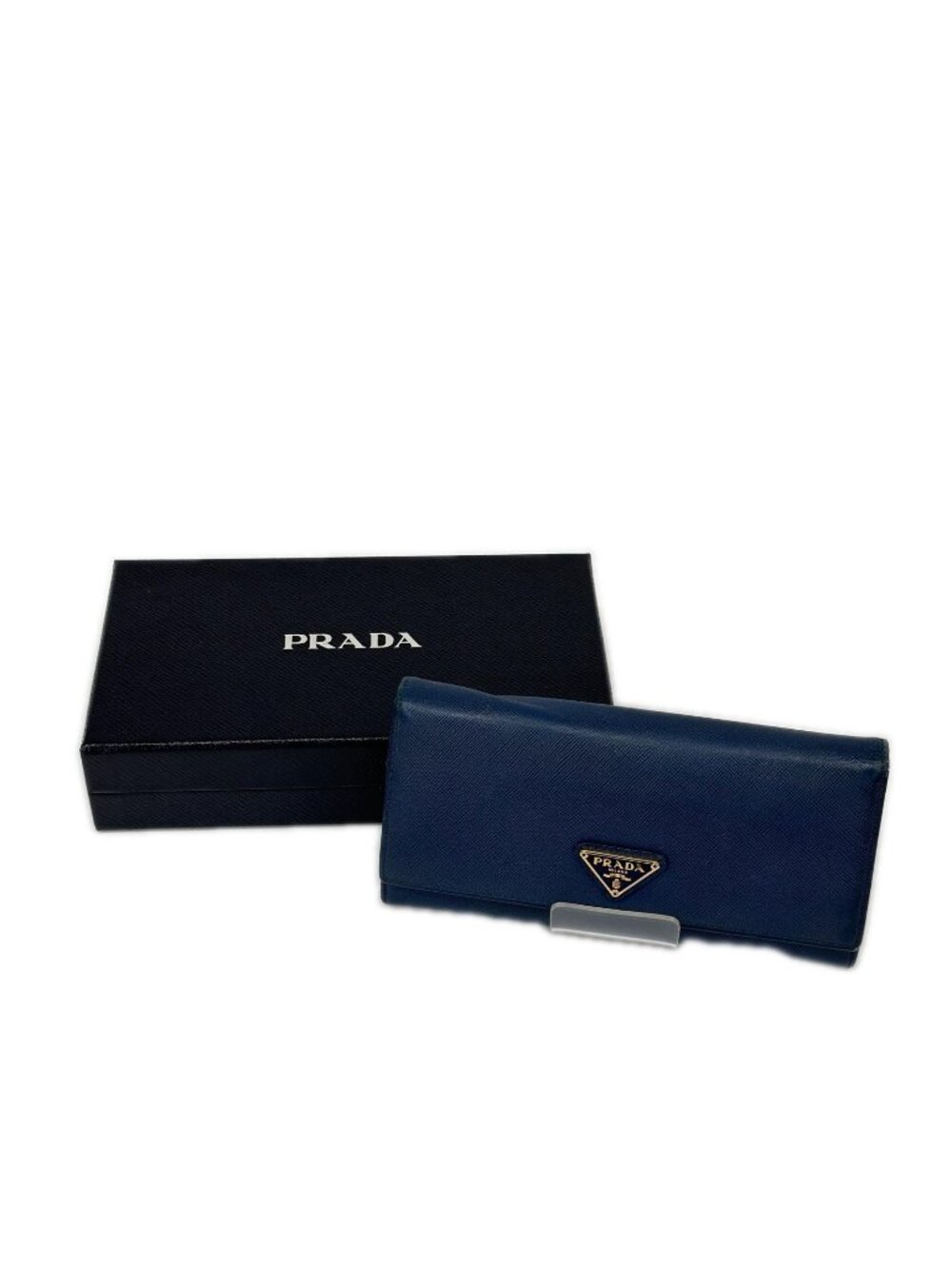 Prada Wallet Signs of Use Corner Blue